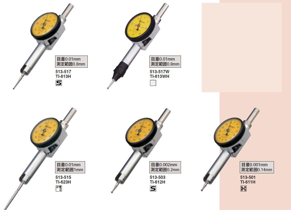 ミツトヨ テストインジケータ 513シリーズテストインジケータ（てこ式ダイヤルゲージ） TI 1-3