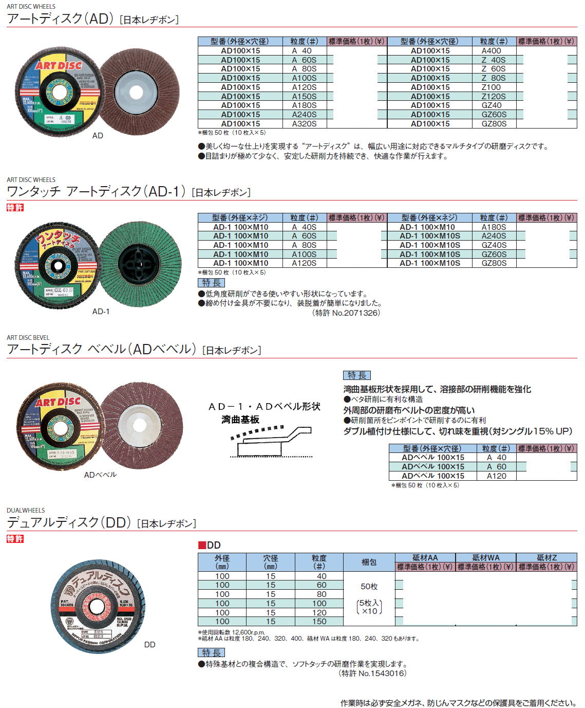 日本レヂボン/RESIBON アートディスクAD 100×15 A60S AD100A60(2977923