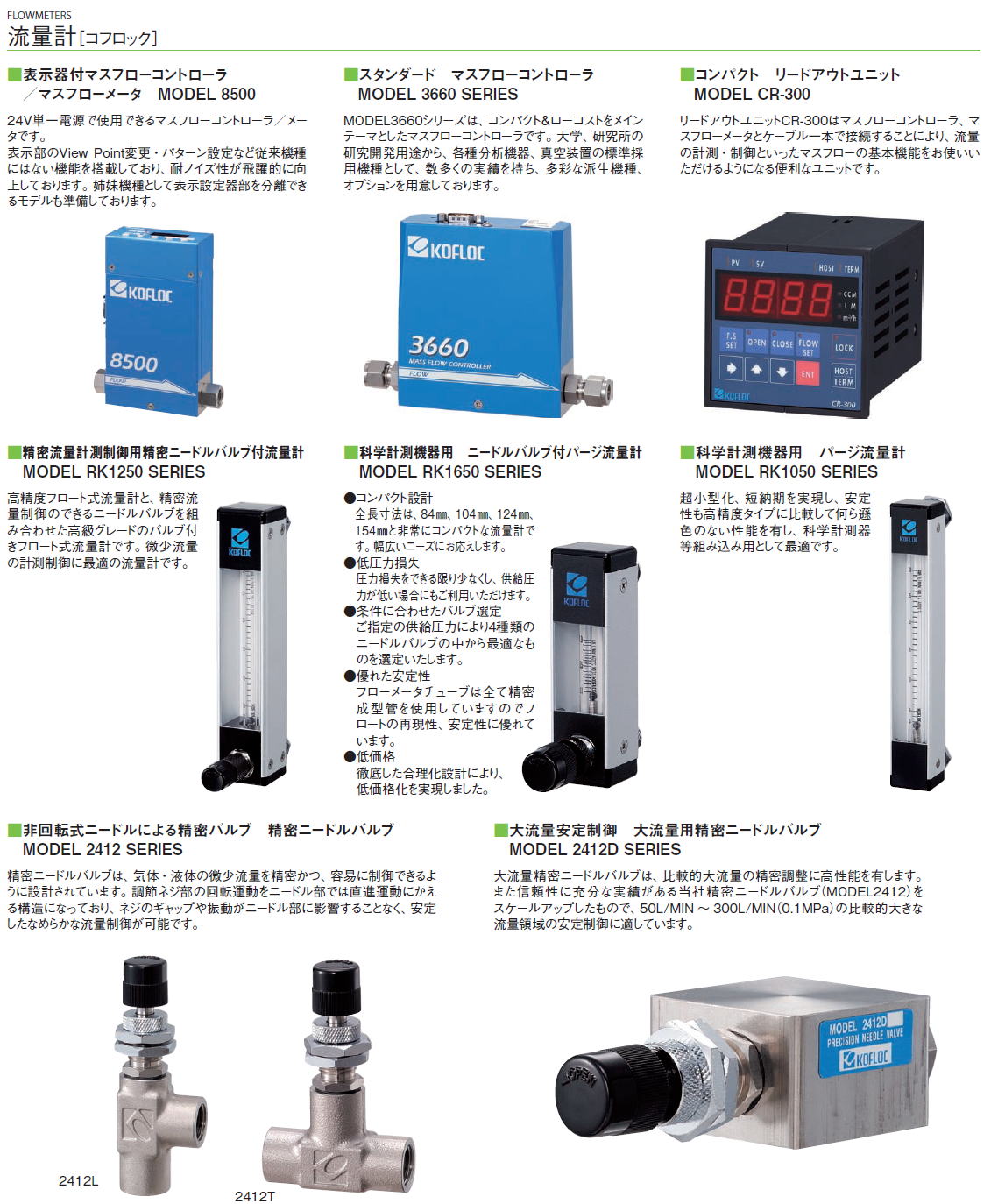 日本売 コフロック 表示器付マスフローコントローラ 8500MC-2-20 計測
