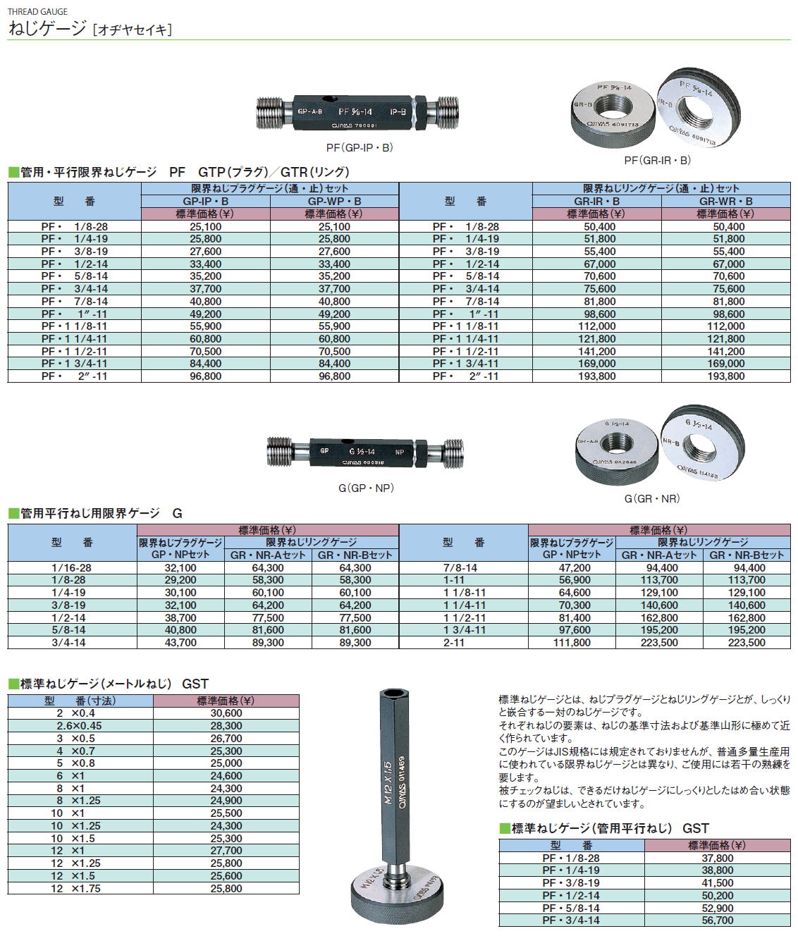 OSG LG-GPWP-2-M19X2.5 ネジ用 限界プラグゲージ メートル Mネジ 31241