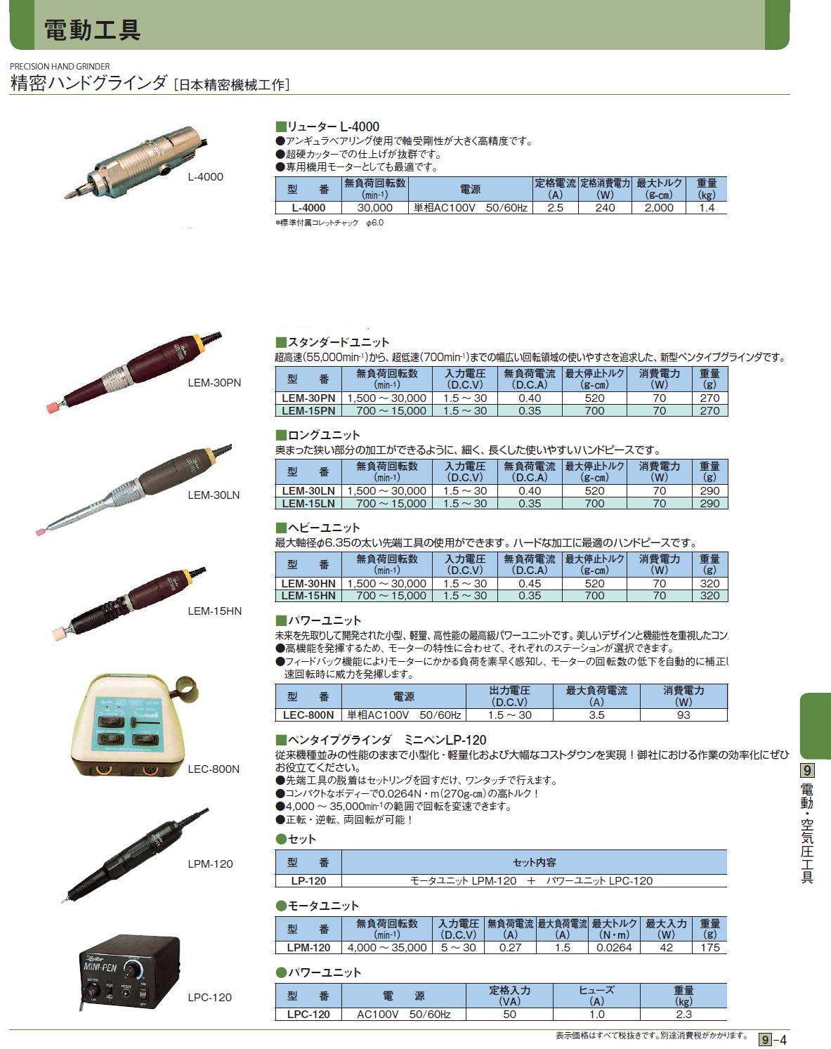 精密ハンドグラインダ［ 日本精密機械工作］